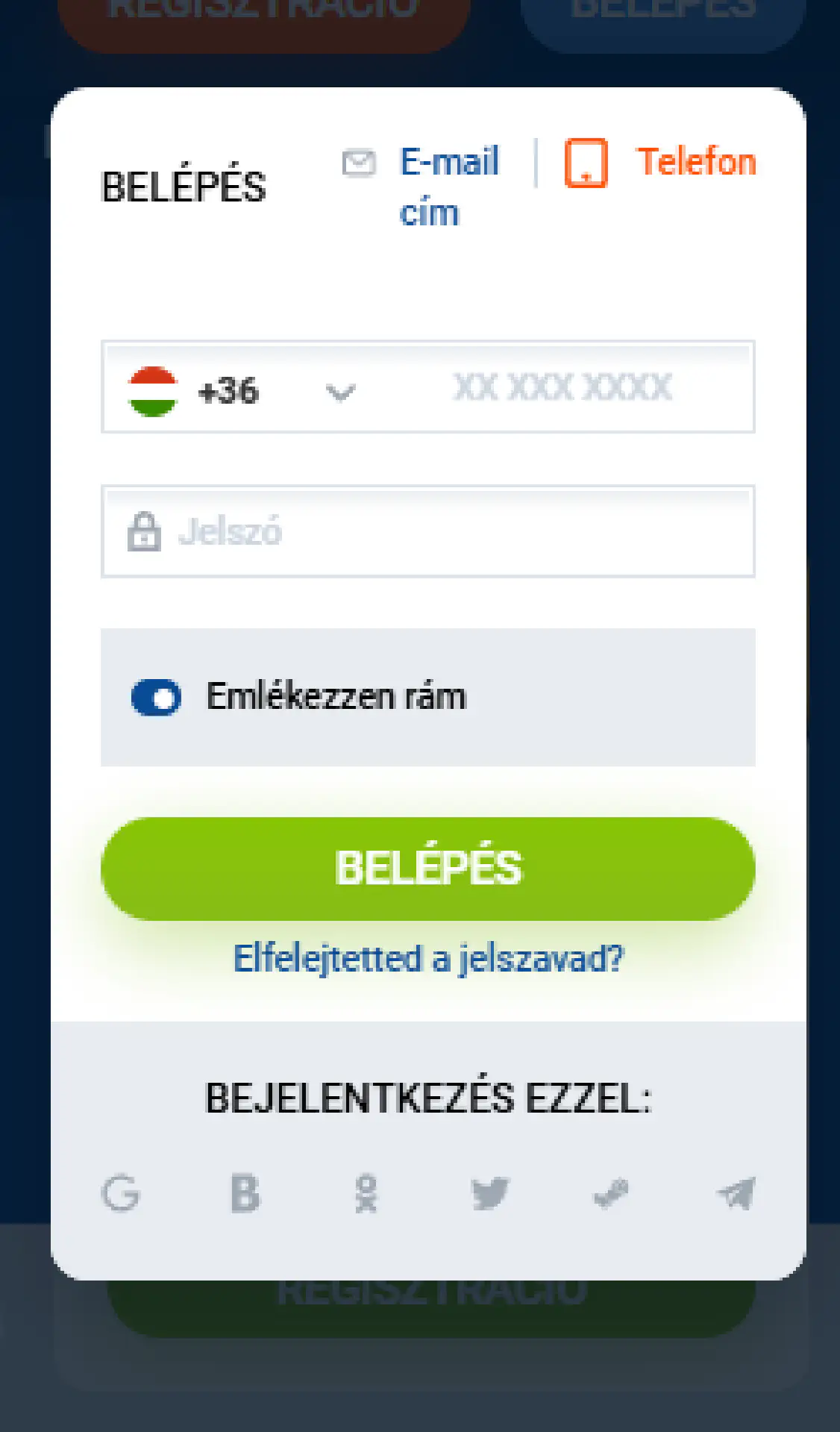 Telefonos bejelentkezés